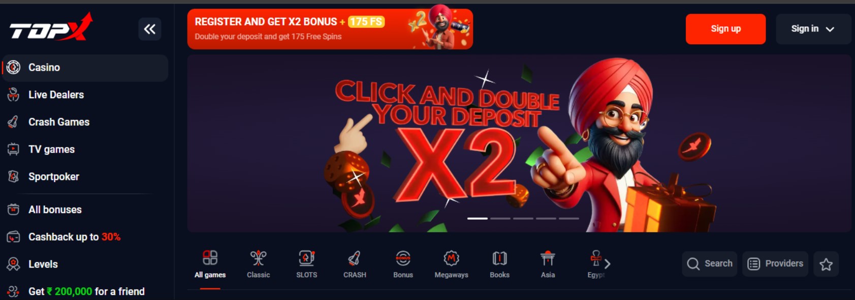 Top X casino website